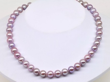 8-9 mm Lavender Freshwater Pearl Set 14K Gold